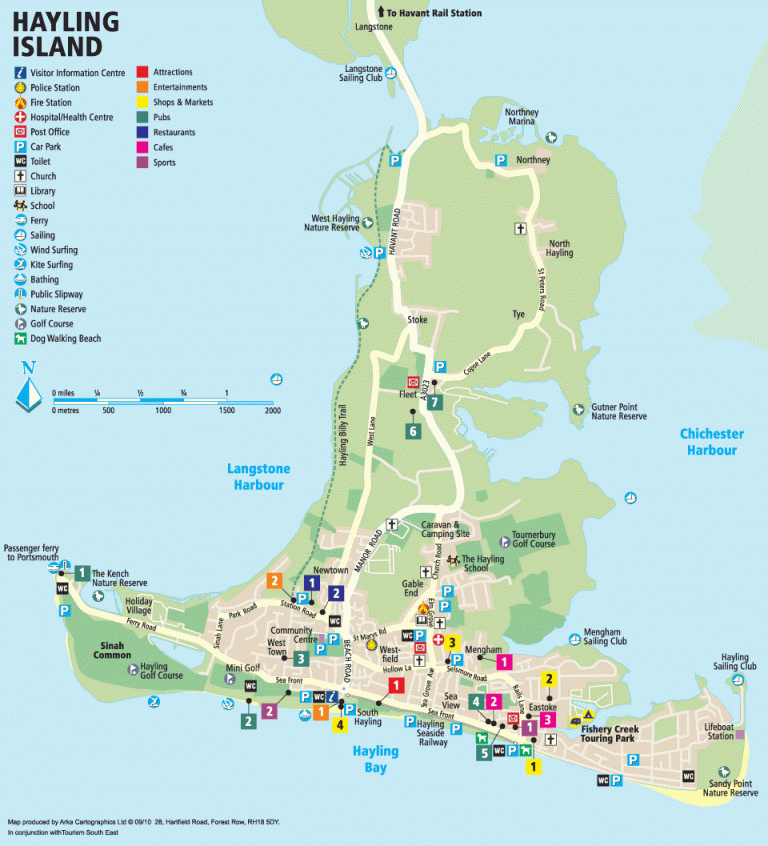 hayling-island-map | Fishery Creek Touring Park